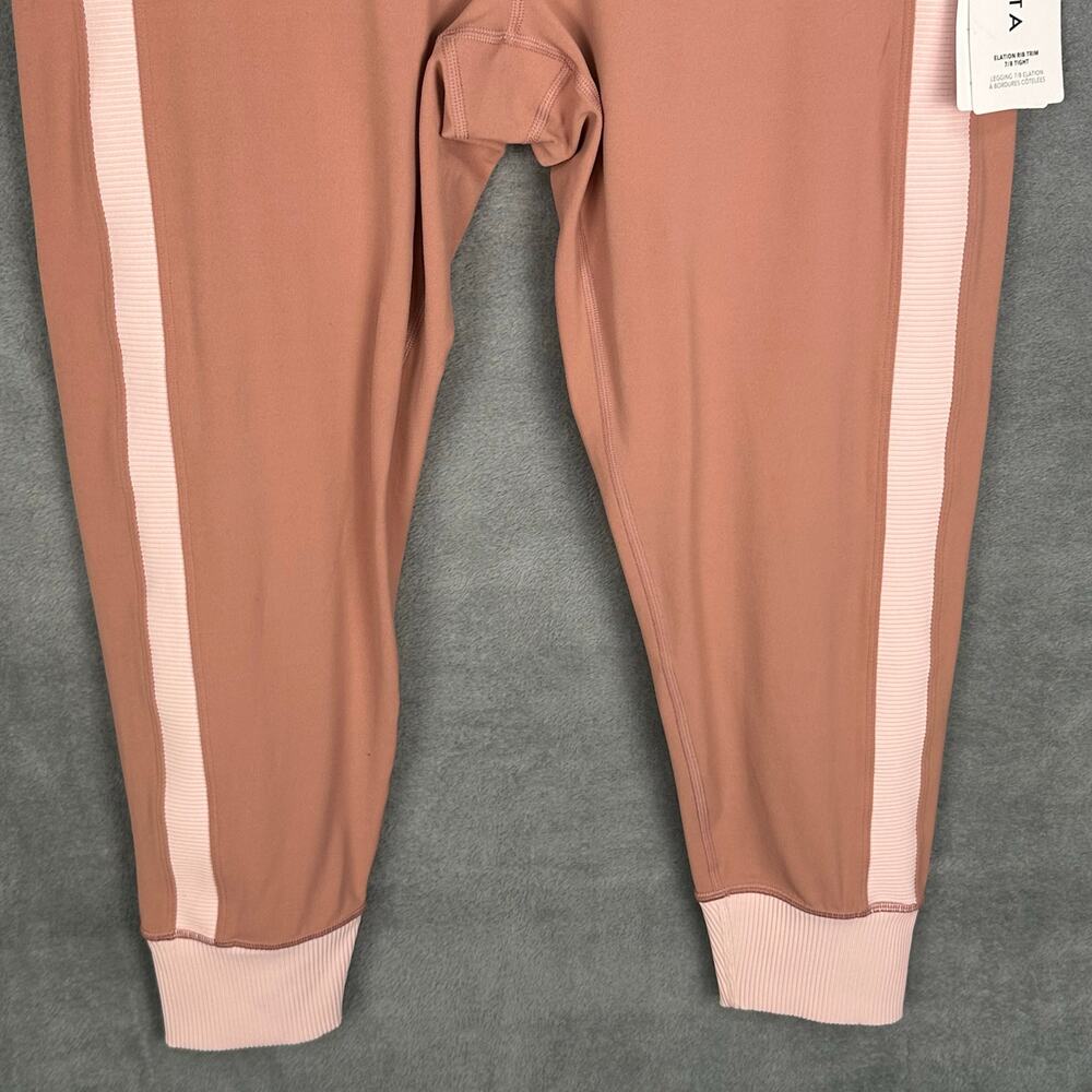 Athleta Leggings Womens 1X Pink Elation Rib Trim 7/8 Tight Workout Comfort Gym - Picture 4 of 14